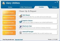 Glary Utilities main screen