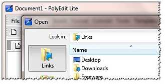 Favorite Links added to Legacy File Dialog