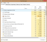 Windows 64-bit Task Manager indicates 32-bit applications