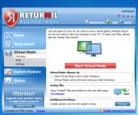 Returnil System Safe 2011 main interface