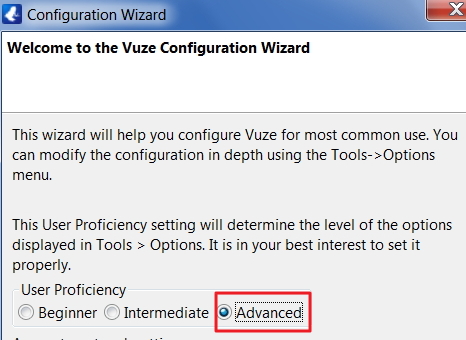 vuze-install-user-proficiency-screen