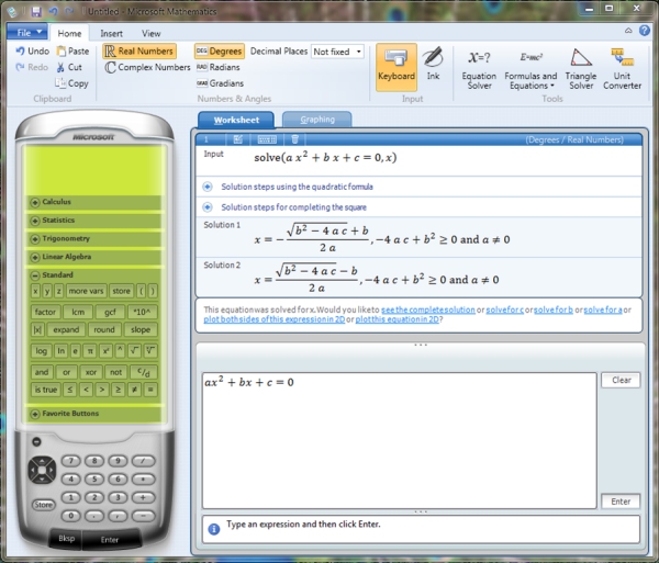 Microsoft Mathematics