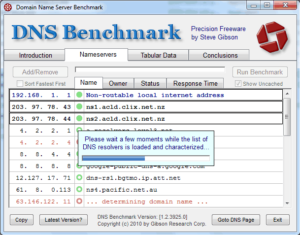 DNS Benchmark nameserver list