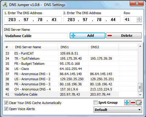 DNS Jumper main program