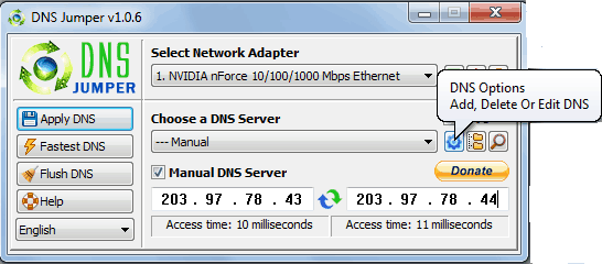 DNS Jumper main program