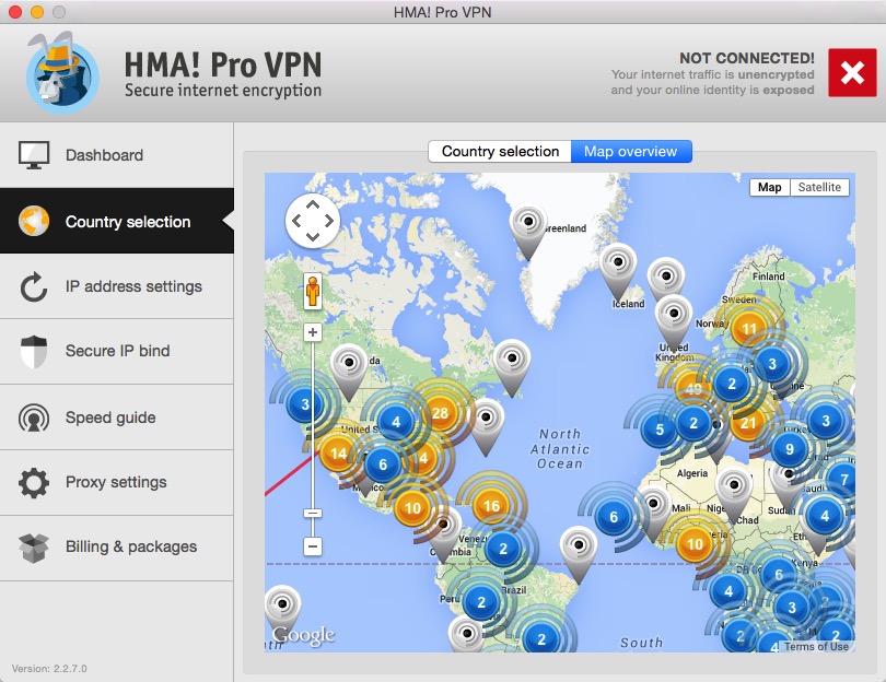 hma servers map