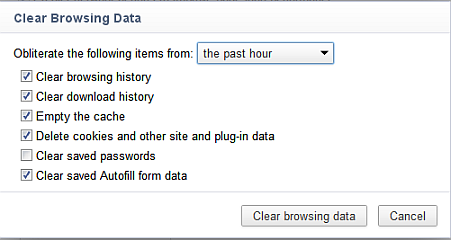 Chrome dialog