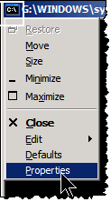 Menu for configuring Windows command prompt