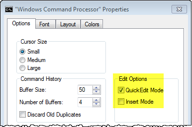 Configuring the Windows command prompt