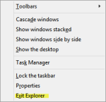 Taskbar menu