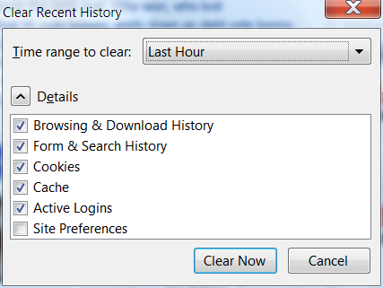 Firefox dialog