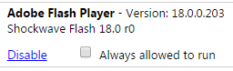 Disable Chrome Flash player