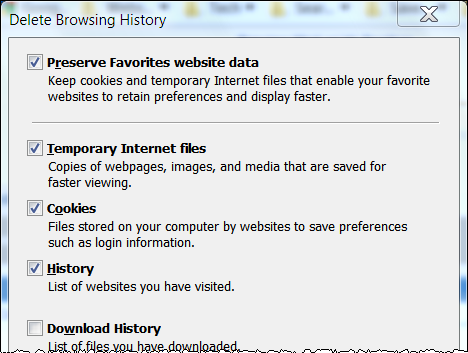 Internet Explorer dialog