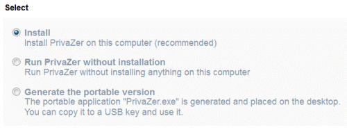 Installing PrivaZer