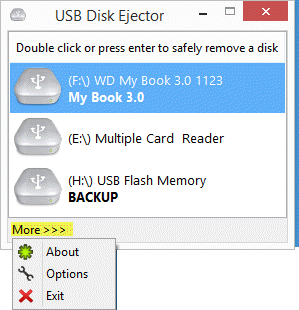 Basic interface for USB Disk Ejector