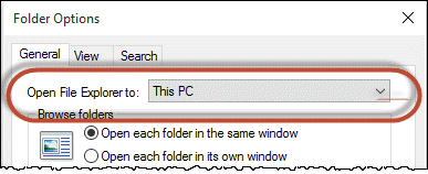 Open Windows 10 File Explorer to Tis PC