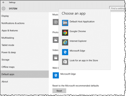 Choosing Windows 10 default browser