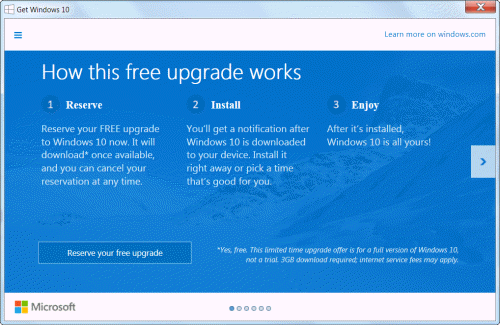Windows 10 upgrade app