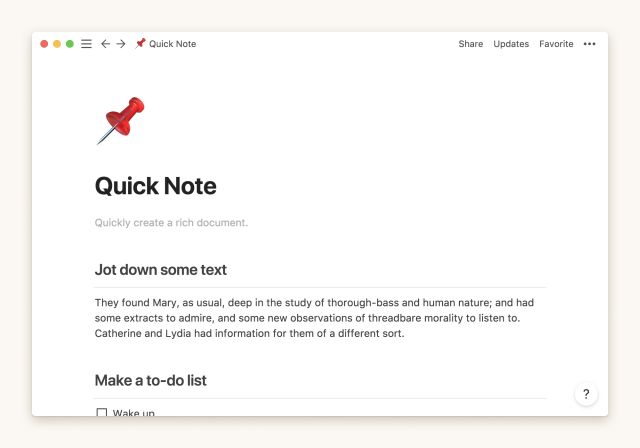 Notion note taking app