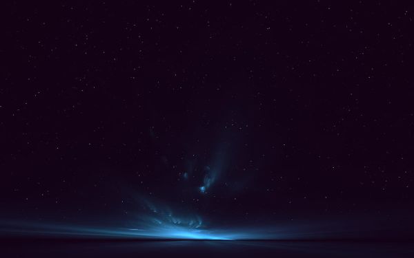 Dark Blue Aurora Horizon Wallpaper