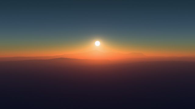Sun on horizon desktop wallpaper