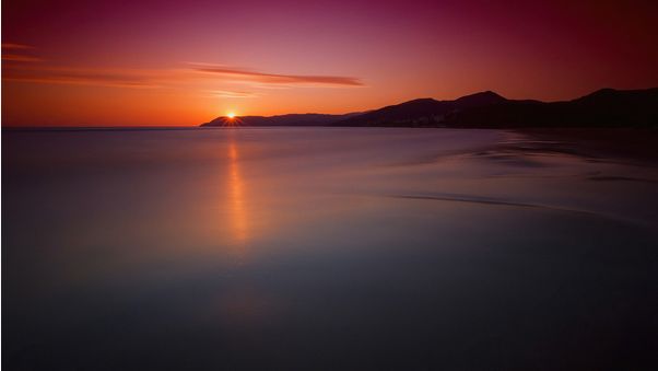 Sunset shoreline