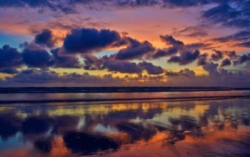 Seascape Colorful Clouds