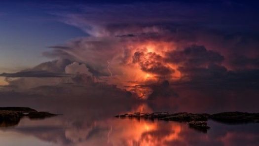 Thunderstorm over ocean
